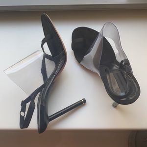 ALEXANDER WANG PVC black Kaia Heels SIZE 36